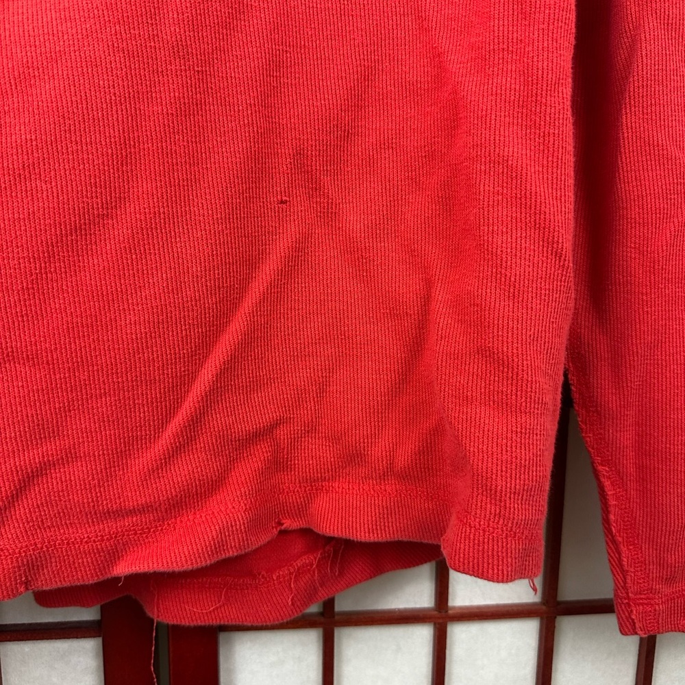 Adidas Boston University Hockey Red White Distressed Team Long Sleeve Sweatshirt - Picture 6 of 7